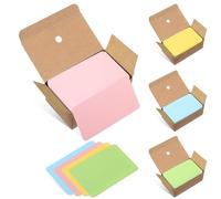 JEWEDECO 4 Boxes Blank Kraft Paper Cards, Colored Business Message Index Cards Set for DIY Notes, Learning, Memory, Crafting - Yellow, Green, Blue, Pink