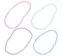 JEWEDECO 4 Pcs Glow in The Dark Beaded Anklets for Women, Skin-friendly Glass Ankle Bracelets in Assorted Colours, Chic and Fashionable Accessories for Carnival and Wedding