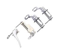 JEWEDECO 4 Pcs Metal Sewing Machine Presser Foot for Low Shank Domestic Machines Open Close Toe Spring Foot for Quilting Embroidery Stainless Steel Accessories Compatible with Brother