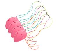 JEWEDECO 4 Pieces 6-hole Pink Plastic Ocarina Musical Instrument for Children Beginners Practice Mini Wind Instrument for Music Education and Festivals