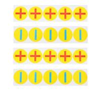 JEWEDECO 4 Sheets of Battery Polarity Stickers for Electrical Machines, Self-adhesive Paper Labels with Identification and Compliance, round 50mm Waterproof Decal for Battery Safety