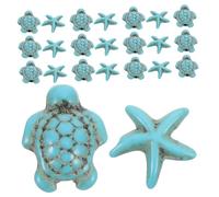 JEWEDECO 40pcs Turquoise Sea Turtle and Beads for Jewelry Making Smooth Vibrant Ocean Charms for DIY Bracelets and Necklaces Lightweight Fading Resistant Craft Supplies