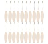 JEWEDECO 40Pcs Unfinished Wooden Surfboard Blanks for DIY Painting Crafts, Beach Wall Decor Wood Cutouts with Hemp Rope, Mini Ocean Style Woodcraft Pendants for Hawaiian Luau Party and Home