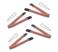 JEWEDECO 4pcs Adjustable Braided Ukulele Guitar Strap Set with Ethnic Bohemian Embroidery, Woven Cotton Shoulder Belts for Soprano Concert Tenor Banjo Instruments