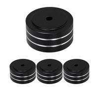 JEWEDECO 4pcs Aluminum Alloy Speaker Feet Pads 30x15mm with Anti-slip Rubber Ring, Vibration Reduction Isolation Spikes for Home Audio Amplifiers and Loudspeakers