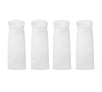 JEWEDECO 4pcs Aquarium Filter Socks Fish Tank Filter Bag 200 Micron Polypropylene Mesh with Plastic Ring for Improved Filtration and Easy Removal Suitable for Saltwater and Freshwater Tanks
