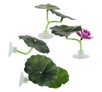 JEWEDECO 4pcs Betta Fish Leaf Hammock with Suction Cups, Stable Silicone and Plastic Rest Area, Realistic Green Floating Habitat for Breeding Bed Aquarium Accessories