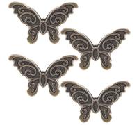 JEWEDECO 4pcs Binder Clips Butterfly Journal Clip Zinc Alloy Compact Small Unique Innovative Decorative Office Use
