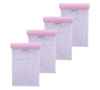 JEWEDECO 4pcs Carbonless Receipt Book for Small Business 2-Part Purchase Order Log Book with Onepage Multiple Column Design for Order Tracking and Dispute Resolution in Restaurants