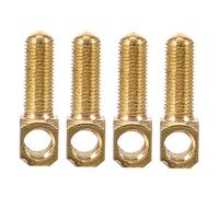 JEWEDECO 4pcs Cello Bow Frog Screw Metal High Strength Practical Cello String Instrument Part Golden Colour Not Easy to Deform for Musical Instrument Repair