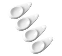 JEWEDECO 4pcs Ceramic Chopstick Holders Small Size Reusable Elegant Creative White Chopsticks Rests for Kitchen Dining Table Accessories