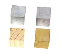 JEWEDECO 4pcs Density Cubes Block Elements for Physics Experiments Includes Iron Copper Aluminum Wood Blocks with Storage Case for Educational Use