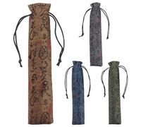 JEWEDECO 4pcs Drawstring Folding Hand Fan Pouch Set Made of Breathable Fabric with Elegant Vintage Style Patterns, Shields Folding Fan from Damage, for Artistic Occasions and Gatherings