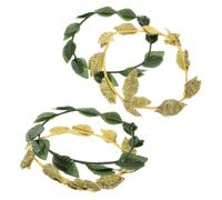 JEWEDECO 4pcs Green Leaf Headband Lightweight Plastic Leaf Tiara with Unique Artistic Design for Carnival Celebrations and Renaissance Parties