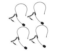 JEWEDECO 4pcs Head-mounted Wired Condenser Microphone with Screw Thread Plug, Voice Amplifier Earhook Mic Set for Speaker, Loudspeaker Microphone for Public Speaking and Events