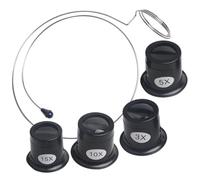 JEWEDECO 4pcs Headband Magnifying Glasses with Visor, Hands-Free Jewelry Loupes for Watch Repair and Craft Work, Lightweight Eye Clip Magnifier with Steel Wire Frame for Precision Close-up