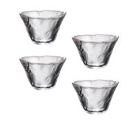 JEWEDECO 4pcs Japanese-Style Glass Sake Cups Tea Cups with Gold Rim, 70ml Capacity, Multi-Purpose Temperature Insulation Design, for Entertaining Friends and Family