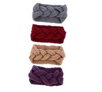 JEWEDECO 4pcs Knitted Ear Warmers Headbands for Women Soft Stretchable Winter Hair Accessories Button for Added Comfort and Style for Outdoor Activities and Daily Wear Random Color