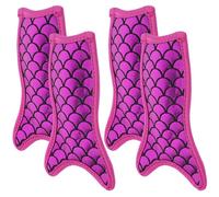 JEWEDECO 4pcs Mermaid Reusable Freezer Sleeves Bags for Ice Pops, Made of Rubber and Polyester, Keep Fingers Clean and Treats Longer Lasting, for Parties and Backyard Barbecues