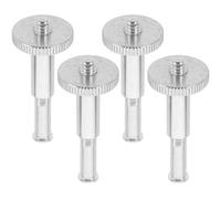 JEWEDECO 4pcs Microphone Adapter Mic Stand Adapter Mic Extension Pole Metal Silver Tight Easy Carry Professional Design for Recording Microphones and Shock Mounts 2.16x0.55x0.55in