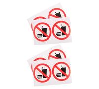 JEWEDECO 4pcs No Food Or Drink Decal Warning Sign Stickers Pvc Adhesive Simple Elegant Eye-catching Design for Windows and Commercial Retail Stores with Reliable Quick Application