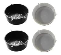 JEWEDECO 4pcs Reptile Feed Bowls Plastic round Feeding Dishes for Lizards and Reptiles Easy to Remove and Not Easy to Fall Suitable for Cage