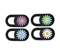 JEWEDECO 4pcs Slide Laptop Camera Cover Webcam Cover Slider for People Who Value Security and Peace of Mind, Featuring Ultra-thin Abs Plastic Material, Adhesive Tape, Daisy Pattern Design,