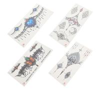 JEWEDECO 4pcs Temporary Tattoo Stickers for Body and Easy Application, Assorted Colour Stickers for Nightclubs and Beach Use, Fashionable and Elegant Look Tattoo Decals