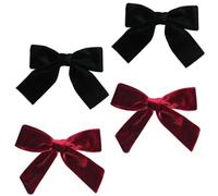 JEWEDECO 4pcs Velvet-made Hair Accessories Velvet-made Bow Hairpin Creative Bow Design Do Not Hurt Hair Females Unique Appearance Party Atmosphere