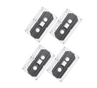 JEWEDECO 4Pcs Vintage Blank Cassette Tape DIY Decor with Hard Case Material Rustic Audio Tape for Wall Hanging Craft