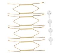 JEWEDECO 4pcs Wall Plate Hangers Metal Hanger Coating Decorative Dish Holder Hooks 6 Inches Expandable Length