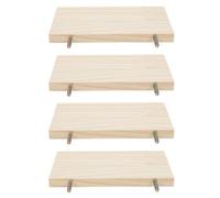 JEWEDECO 4pcs Wooden Parrot Perch Stand Small Animal Platform for Dwarf Hamster Cage Bird Cage Wood Shelf for Indoor Parrots Cockatiels