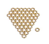 JEWEDECO 50 Pcs Zinc Alloy Thin Nut 8mm Replacement Guitar Nut for Acoustic and Bass Guitar Jack Socket in Golden Colour, Sturdy Fine Tooth Hardware Accessory for Musical Instruments