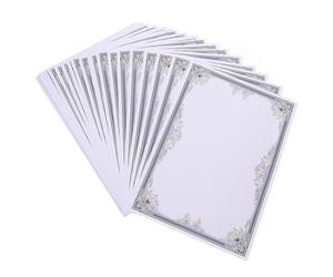 JEWEDECO 50 Sheets Blank Certificate Paper Certificate Inner Paper with Rounded Corners Smooth Edges Comfortable to Hold for Academic Awards Suitable for Students and Teachers