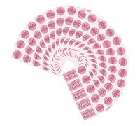 JEWEDECO 50 Sheets Pink Shipping Warning Stickers Lightweight Coated Adhesive Labels for Cargo Transportation Protecting Fragile Items with Rectangular Round Shapes