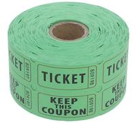 JEWEDECO 500pcs Double Roll Raffle Tickets Easy to Tear Space for Details Made of Double Offset Paper Light Green Colour for Carnival Rides and Large Showers
