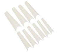 JEWEDECO 500pcs White Artificial Nail Tips Long French Flat Top Abs Fake Nail Covers Easy to Paint and Can be Decorated for DIY Home Art and Dating