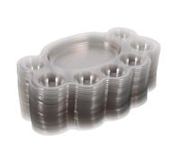 JEWEDECO 50pcs Clear Foot Shaped Paint Palette for PVC Watercolor Mixing Tray Disposable Art Pallet for Acrylic Oil Craft Classroom Party Use