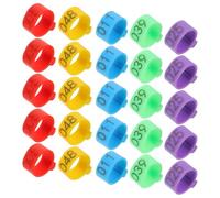 JEWEDECO 50pcs Reusable Plastic Chicken Identification Leg Bands for Adult Poultry Birds and Ducks, Lightweight Easy to Store Leg Rings for Poultry Farming and Bird Management Random Color