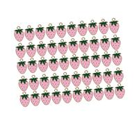 JEWEDECO 50pcs Zinc Alloy Strawberry Charms for Jewelry Making Mini Fruit Pendants for Bracelet Necklace Earring DIY Crafts Lightweight Durable Accessories for Creative Projects