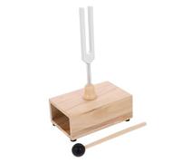 JEWEDECO 528hz Tuning Fork Healing Wooden Resonator Meditation Tools Aluminum Wood Material