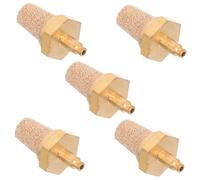 JEWEDECO 5pcs Brass Fog Machine Nozzle Filter M5 Air Compressor Silencer Muffler with Bubble Stone Universal Oil Tube Copper Nozzle for Stage Fog Machine Parts