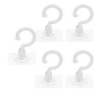 JEWEDECO 5pcs Ceiling Hanging Hooks No-Drill Installation Heavy Duty Swivel Hooks Strong Suction Design for Wall and Kitchen for Lights and Decorations