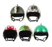 JEWEDECO 5pcs Funny Chicken Helmet Headwear for Poultry Comfortable Plastic Head Protection Preventing Rain Eye-catching Design for Chicken and Toys Color Style