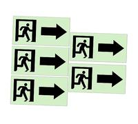 JEWEDECO 5pcs Glowing Direction Indicator Stickers Night Luminous Arrow Decals for Public Spaces Removable Wall Signs for Stores Hospitals Banks and Factories