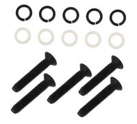 JEWEDECO 5pcs Guitar Tuner Washers and Screws Set Black Tuning Peg Gaskets for Acoustic Guitars Replaceable Tuner Accessories for Professional Setup