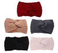 JEWEDECO 5pcs Knitting Wool Headbands Winter Ear Warmers Crochet Hairbands for Women Comfortable Soft Knit Head Wraps for Outdoor Activities