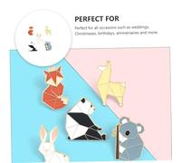 JEWEDECO 5pcs Lovely Alloy Animal Brooch Cute Cartoon Origami Style Pins for Women Party Clothing Accessories