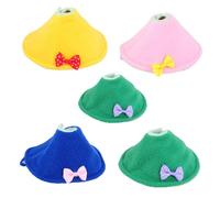 JEWEDECO 5PCS Parrot Protective Neck Collars Multi-color Breathable Anti-biting Bird Healing Neckbands for Budgerigar Cockatiel Skin Care and Wound