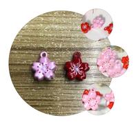 JEWEDECO 5pcs Pet Collar Supplies Pet Collar Ornament Cherry Blossom Shape Crisp Sound Iron Material Simple Design Chic Style Phone Or Bag Decoration Everyone